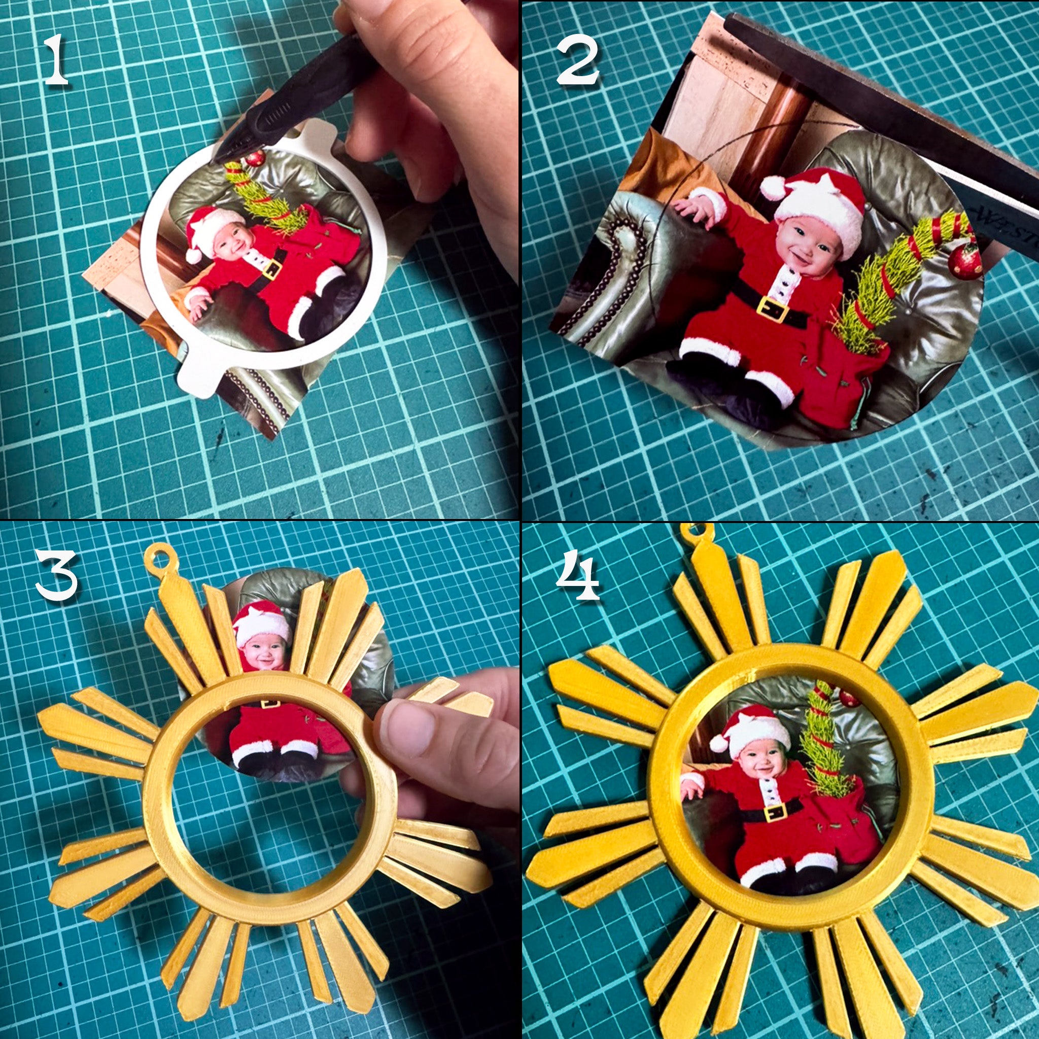 Winter Sun Ray Picture Ornament