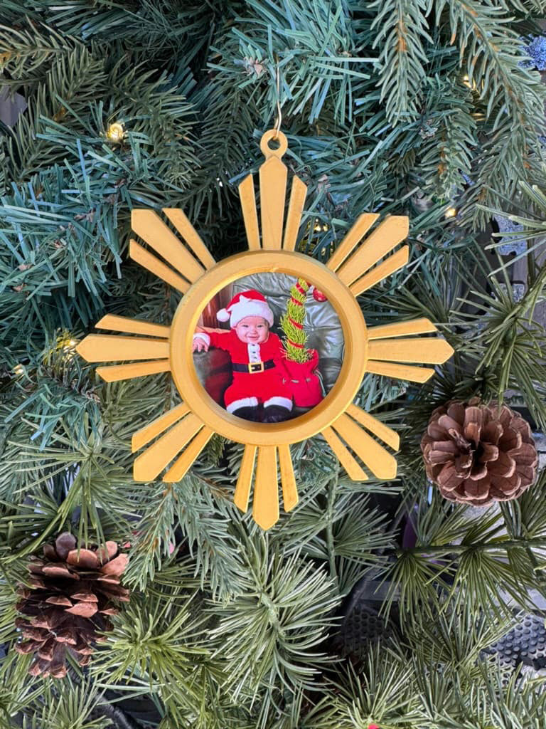 Winter Sun Ray Picture Ornament