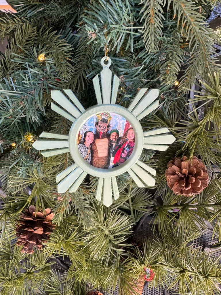 Winter Sun Ray Picture Ornament