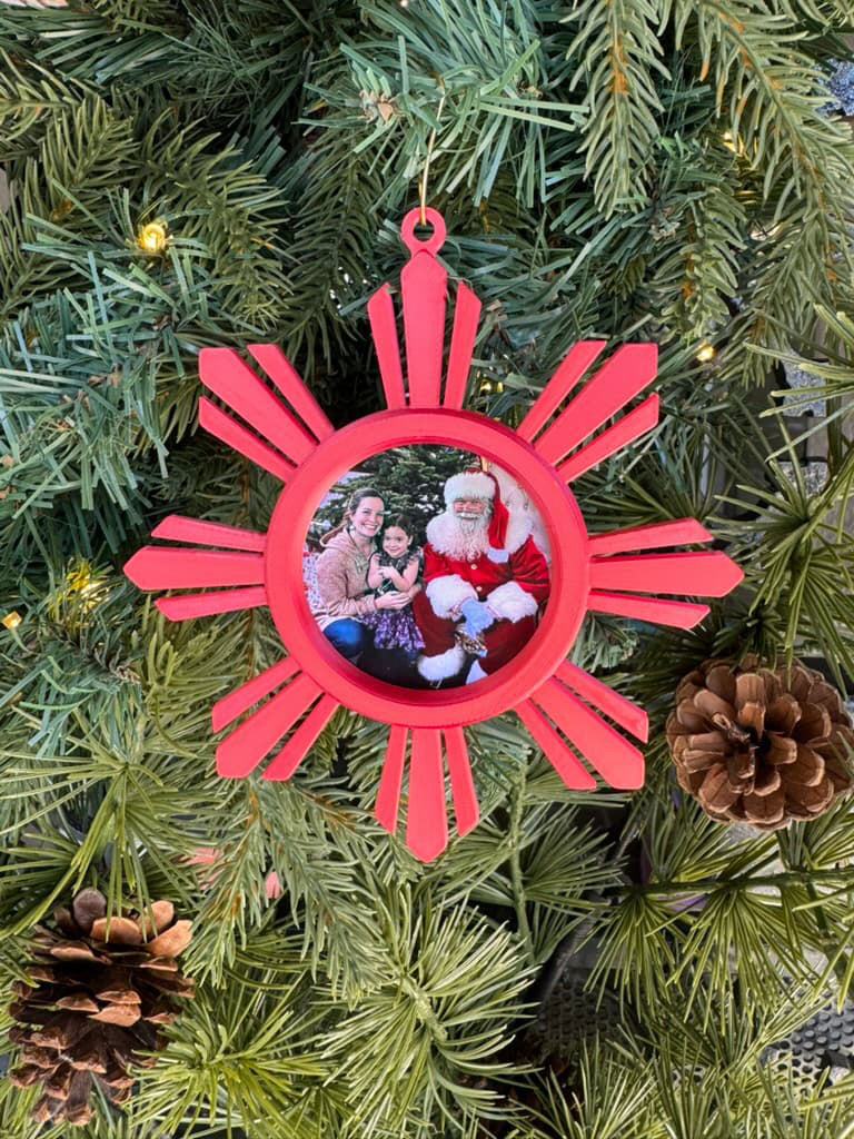 Winter Sun Ray Picture Ornament