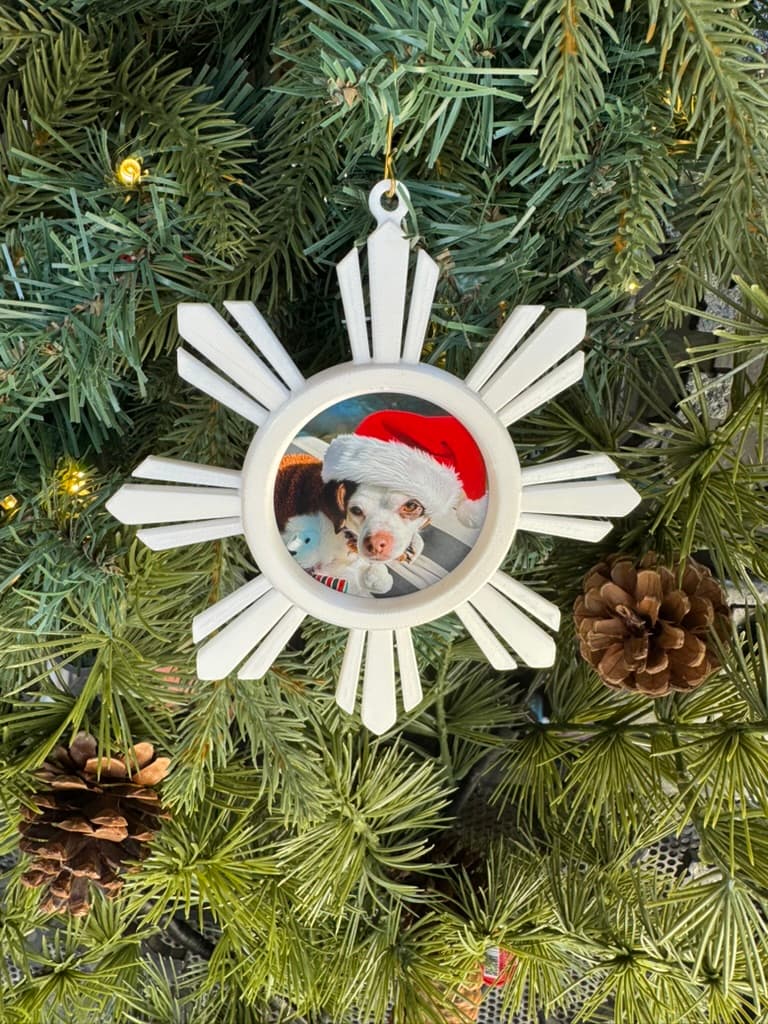 Winter Sun Ray Picture Ornament