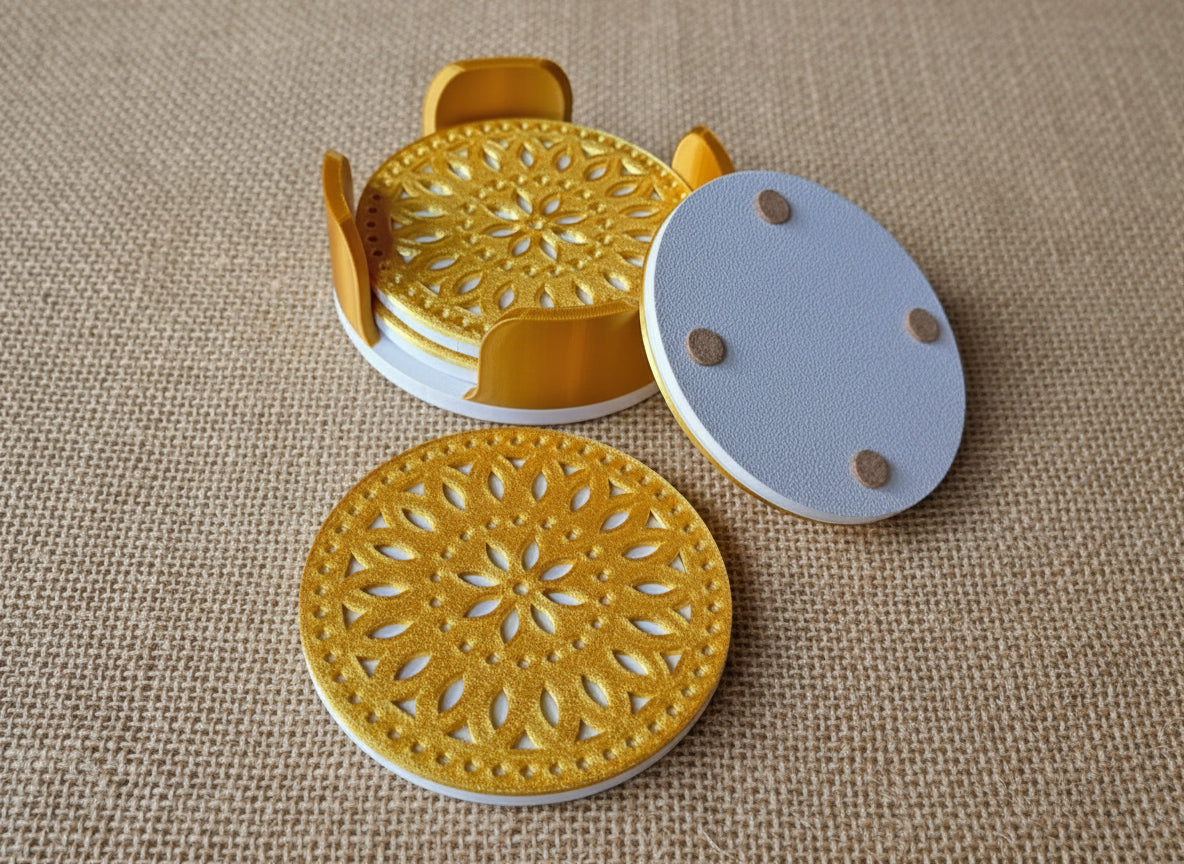 Winter Papel Picado Coasters Set