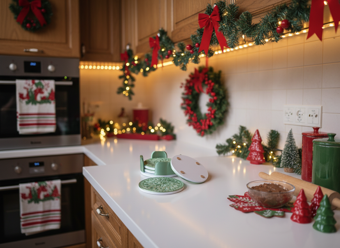 Winter Papel Picado Coasters Set