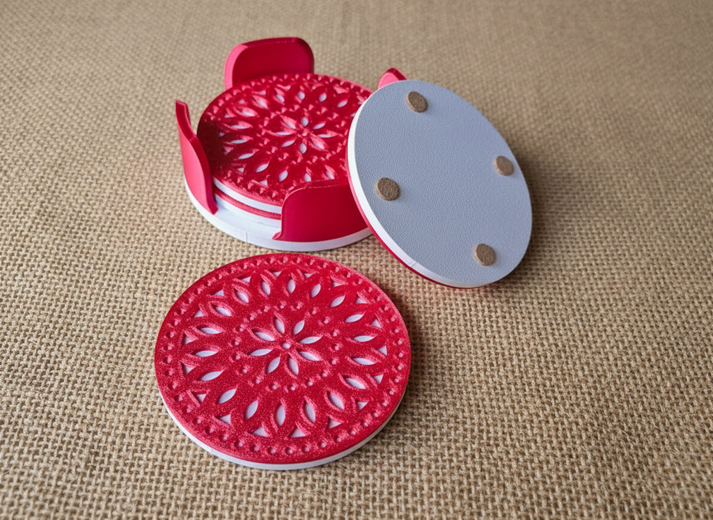 Winter Papel Picado Coasters Set