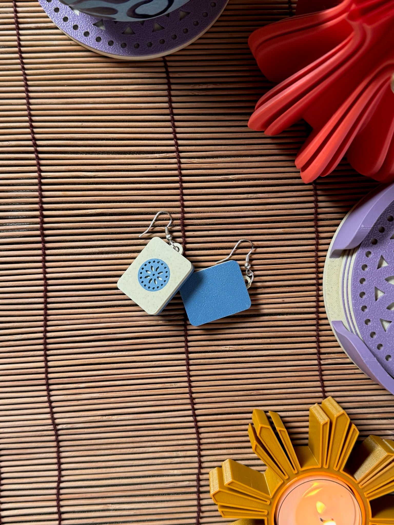 Mahjong Tile Earrings