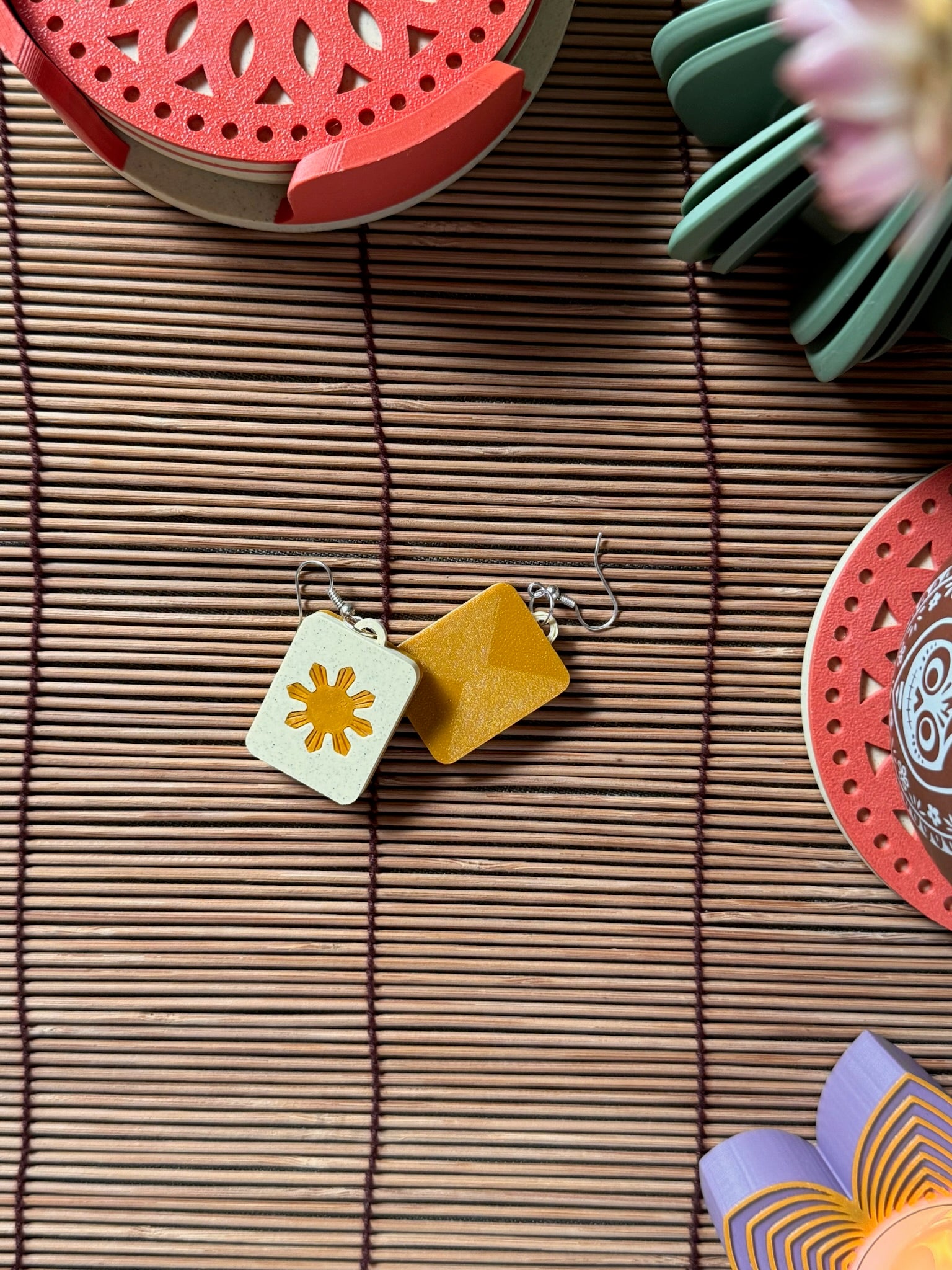 Mahjong Tile Earrings